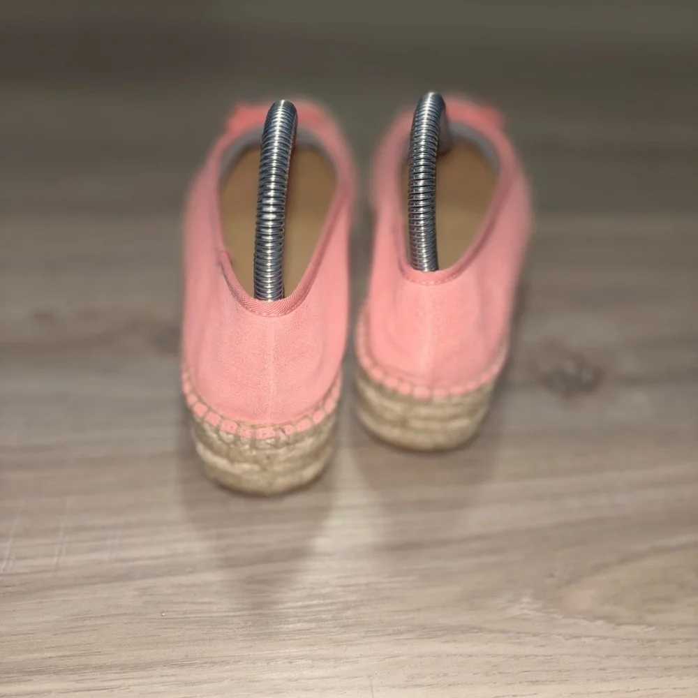 Talbots Quinn Platform Espadrilles New Women Pink Shoes 7 Slip‎ On Suede Bow